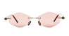 Ottica Mondello Roma - Kuboraum - KRSP60LGHB00004P - MASK P60 - LIGHT GOLD - Acetate - shape Hexagonal - Silver - EYEWEAR - SUNGLASSES - Donna,Women - lens red - Made In Italy