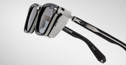 Ottica Mondello Roma - Jacques Marie Mage - JMMBD-10Y1 - DECADE COLLECTION: BORODINO - DECADE - Acetate - shape Squared - Black - EYEWEAR - SUNGLASSES - Uomo,Men - lens silver - Made In Japan