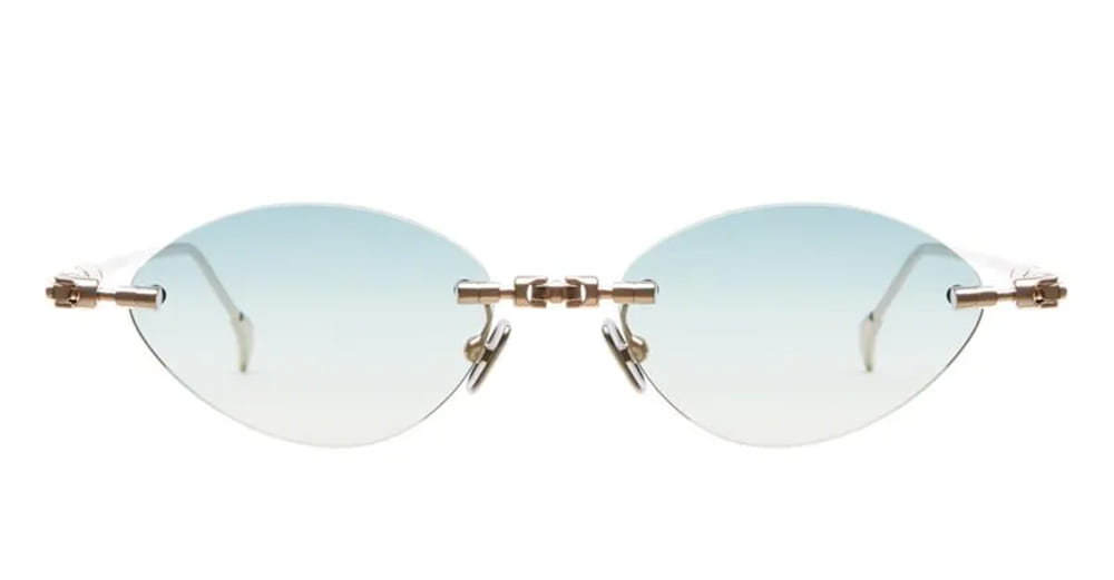 Ottica Mondello Roma - Kuboraum - KRSH65PG0000004K - MASK H65 PG - ROSE GOLD - Metal - shape Oval - rose gold - EYEWEAR - SUNGLASSES - Unisex,Uomo,Donna,Women,Men - lens Gradient green - Made In Italy