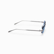 Ottica Mondello Roma - Akoni - AKS-536B-53 - JUNO-THREE - ANTIQUE SILVER - Titanium - shape Geometric - Gold - EYEWEAR - SUNGLASSES - Unisex,Uomo,Donna,Women,Men - lens Gradient blue - Made In Japan