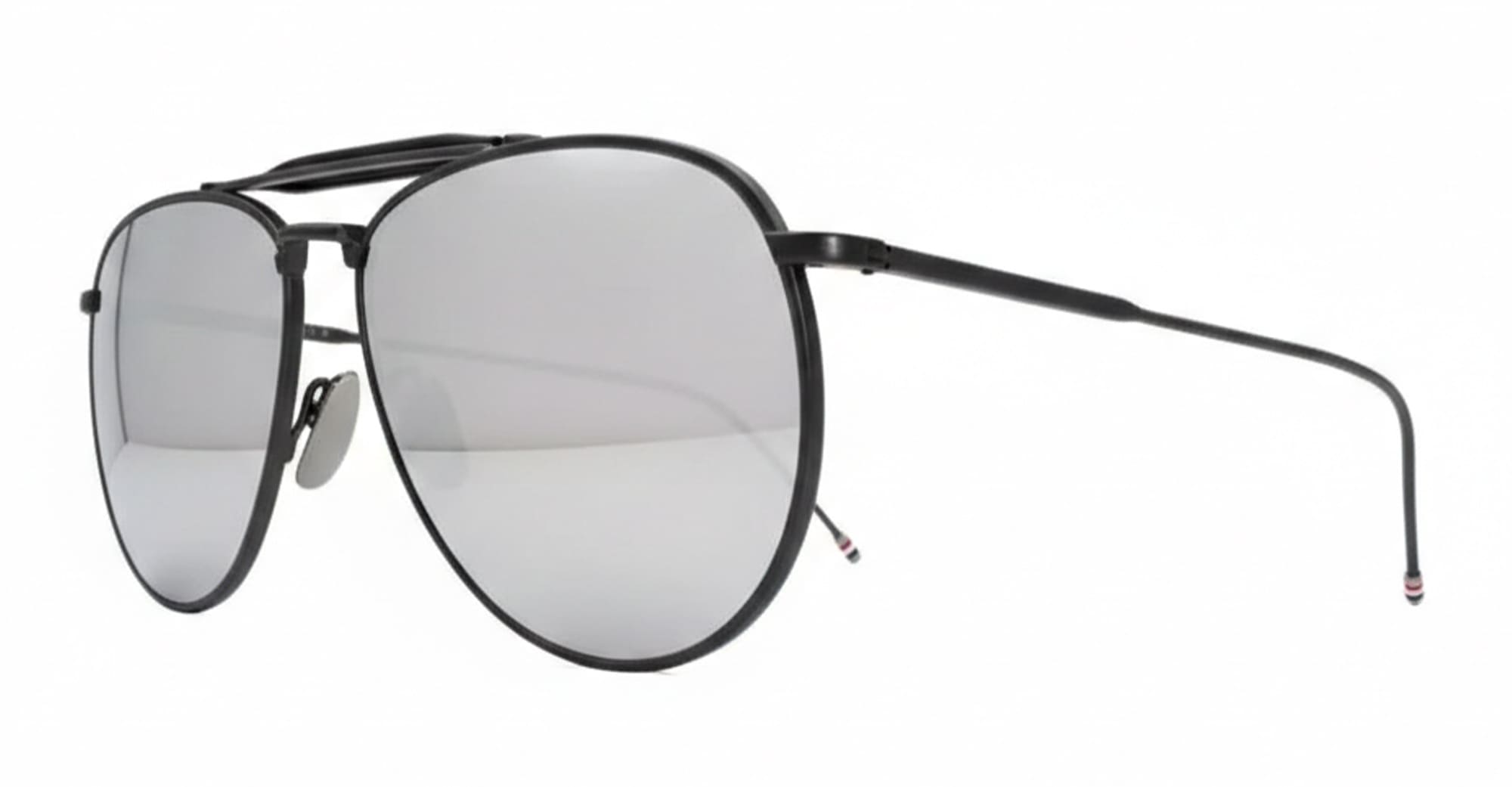 Ottica Mondello Roma - Thom Browne - UES015A-G0001-004-62 - AVIATOR - BLACK / CHARCOAL - Titanium - shape Aviator - Black - EYEWEAR - SUNGLASSES - Unisex,Uomo,Donna,Women,Men - lens silver - Made In Japan