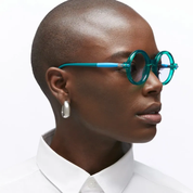Ottica Mondello Roma - Kuboraum - KRS0P1SEA000002L - MASK P1 - SEA - Acetate - shape Round - green - EYEWEAR - SUNGLASSES - Unisex,Uomo,Donna,Women,Men - lens light blue - Made In Italy
