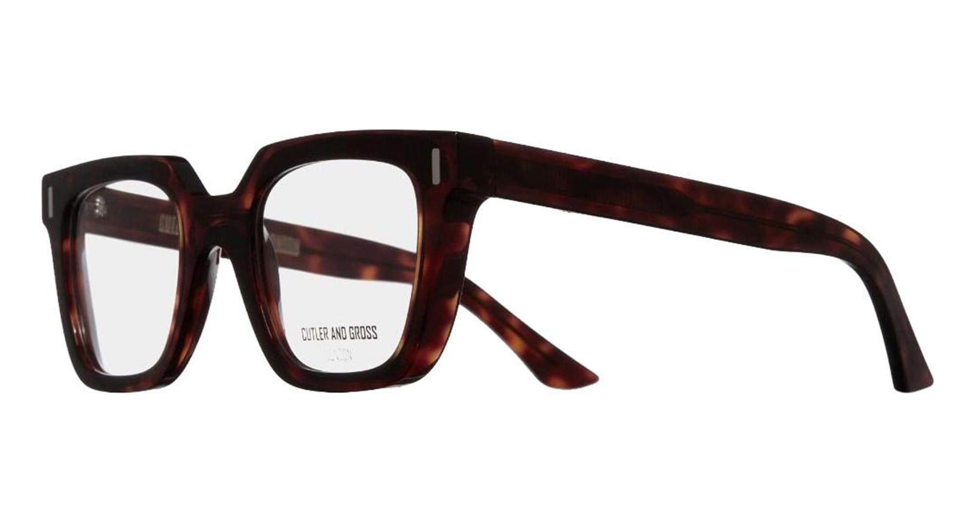 Ottica Mondello Roma - Cutler and Gross - CGOP-1305-51-02 - 1305 - DARK TURTLE RX - Acetate - shape Squared - Tortoise - EYEWEAR - EYEGLASSES - Unisex,Uomo,Donna,Women,Men - lens Clear - Made In Italy