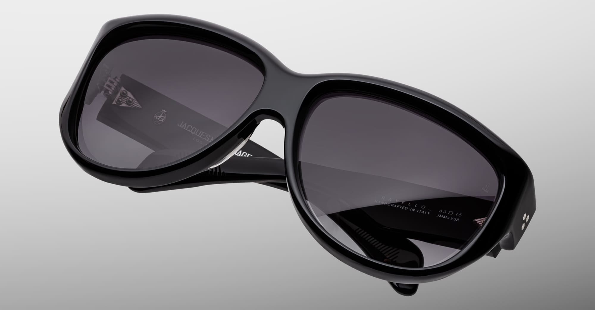 Ottica Mondello Roma - Jacques Marie Mage - JMMJV-58 - RAVELLO - RAVEN - Acetate - shape Round - Black - EYEWEAR - SUNGLASSES - Unisex,Uomo,Donna,Women,Men - lens Gradient black - Made In Italy