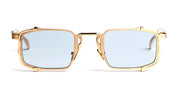Ottica Mondello Roma - Movitra - TECTUM 02-C3 - TECTUM 02 - C3 Light Gold / Light Azure Lens - Titanium - shape Rectangular - Gold - EYEWEAR - SUNGLASSES - Uomo,Men - lens Blue - Made In Italy