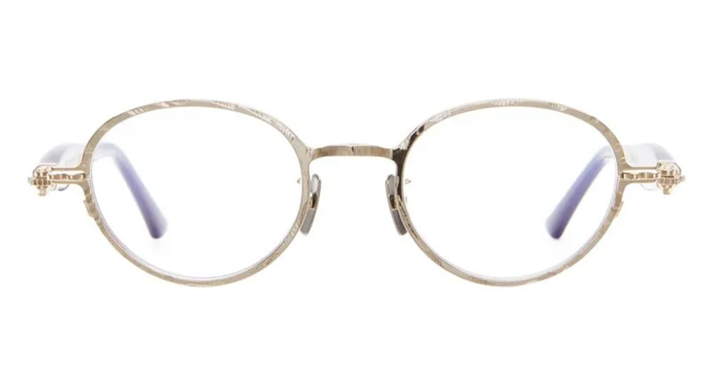  DARK BLUE RX - Metal - shape Round - Gold - EYEWEAR - EYEGLASSES - Unisex,Uomo,Donna,Women,Men - lens Clear - Made In Italy