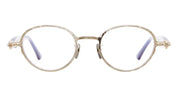 Ottica Mondello Roma - Kuboraum - KROJ74LG000000OP - MASK J74 LG - LIGHT GOLD / DARK BLUE RX - Metal - shape Round - Gold - EYEWEAR - EYEGLASSES - Unisex,Uomo,Donna,Women,Men - lens Clear - Made In Italy
