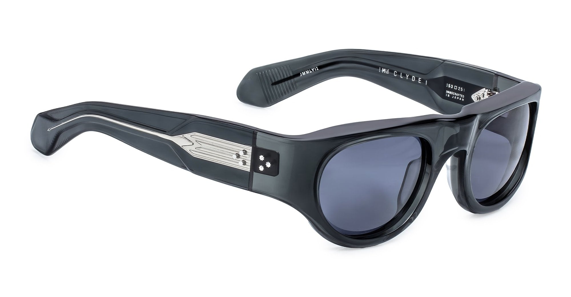 Ottica Mondello Roma - Jacques Marie Mage - JMMLY-I1 - CLYDE 2.0 - GRISAILLE - Acetate - shape Oval - Black - EYEWEAR - SUNGLASSES - Unisex,Uomo,Donna,Women,Men - lens Grey - Made In Japan