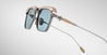 Ottica Mondello Roma - Jacques Marie Mage - JMMWB-16Y - LAST FRONTIER VI - WORLAND- GAIA - Titanium - shape Clubmaster - silver, gold - EYEWEAR - SUNGLASSES - Unisex,Uomo,Donna,Women,Men - lens Blue - Made In Japan