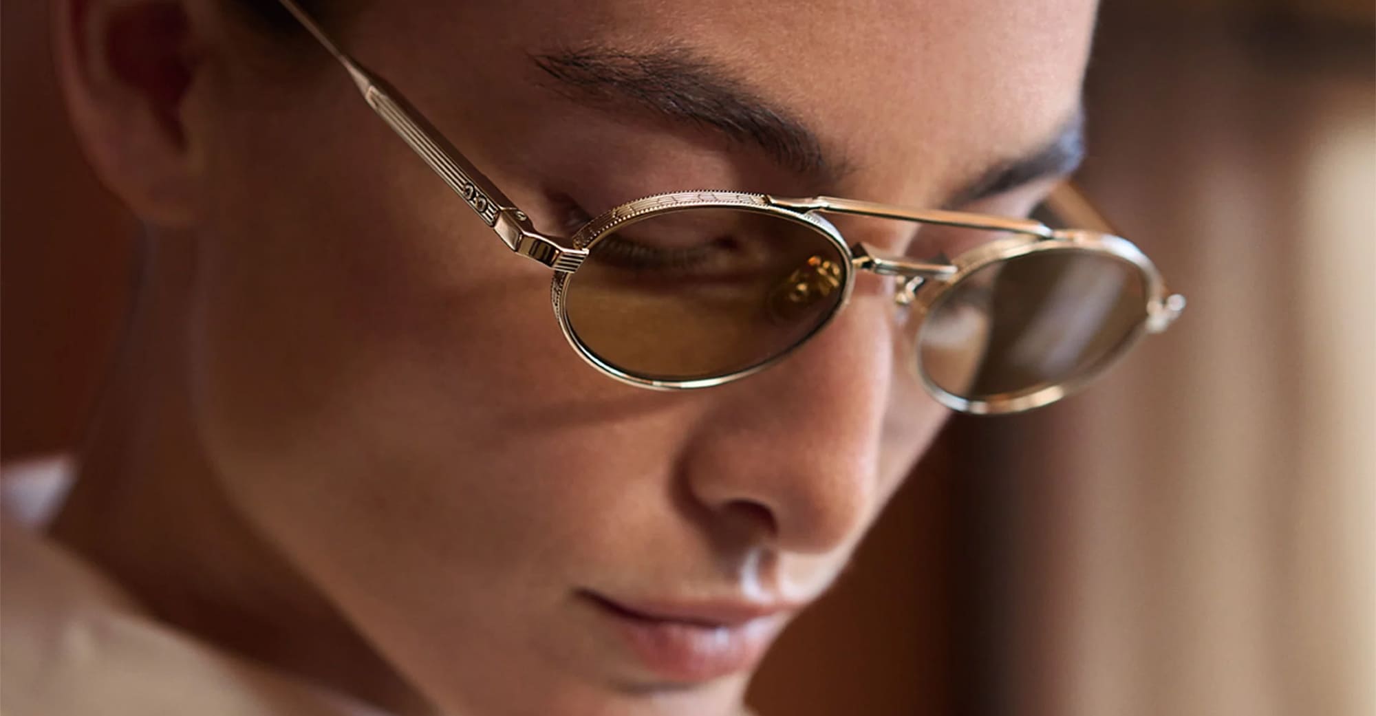Ottica Mondello Roma - Cutler and Gross - CGST-1427-51-02 - LADBROKE 1427 - GOLD - Titanium - shape Oval - Gold - EYEWEAR - SUNGLASSES - Unisex,Uomo,Donna,Women,Men - lens light brown - Made In Japan