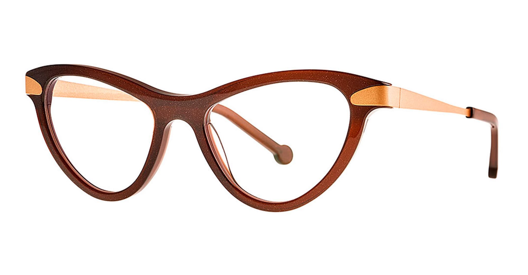 Ottica Mondello Roma - Theo eyewear - TWOS-9 - TWOSOME - 009 FAIRY BROWN RX - Acetate, titanium - shape Cat-eye - brown - EYEWEAR - EYEGLASSES - Donna,Women - lens Clear - Made In Belgium