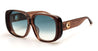 Ottica Mondello Roma - LINDA FARROW - LFL1529C4SUN - ASTRID - BROWN / AQUA - Acetate - shape Squared - brown - EYEWEAR - SUNGLASSES - Donna,Women - lens Gradient blue - Made In Japan