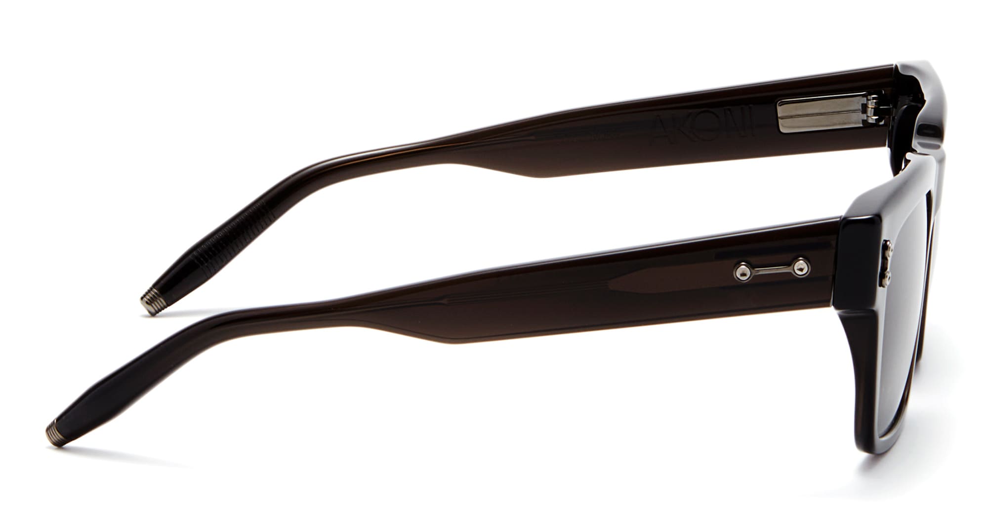 Ottica Mondello Roma - Akoni - AKS-113A-56 - COLUMBA - CRYSTAL BLACK / BLACK RHODIUM - 56 - Acetate - shape Squared - Black - EYEWEAR - SUNGLASSES - Unisex,Uomo,Donna,Women,Men - lens Green - Made In Japan