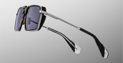 Ottica Mondello Roma - Jacques Marie Mage - JMMGTR-17G - GT-R - ARMOUR - titanium, acetate - shape Navigator - silver, black - EYEWEAR - SUNGLASSES - Uomo,Men - lens Grey - Made In Japan