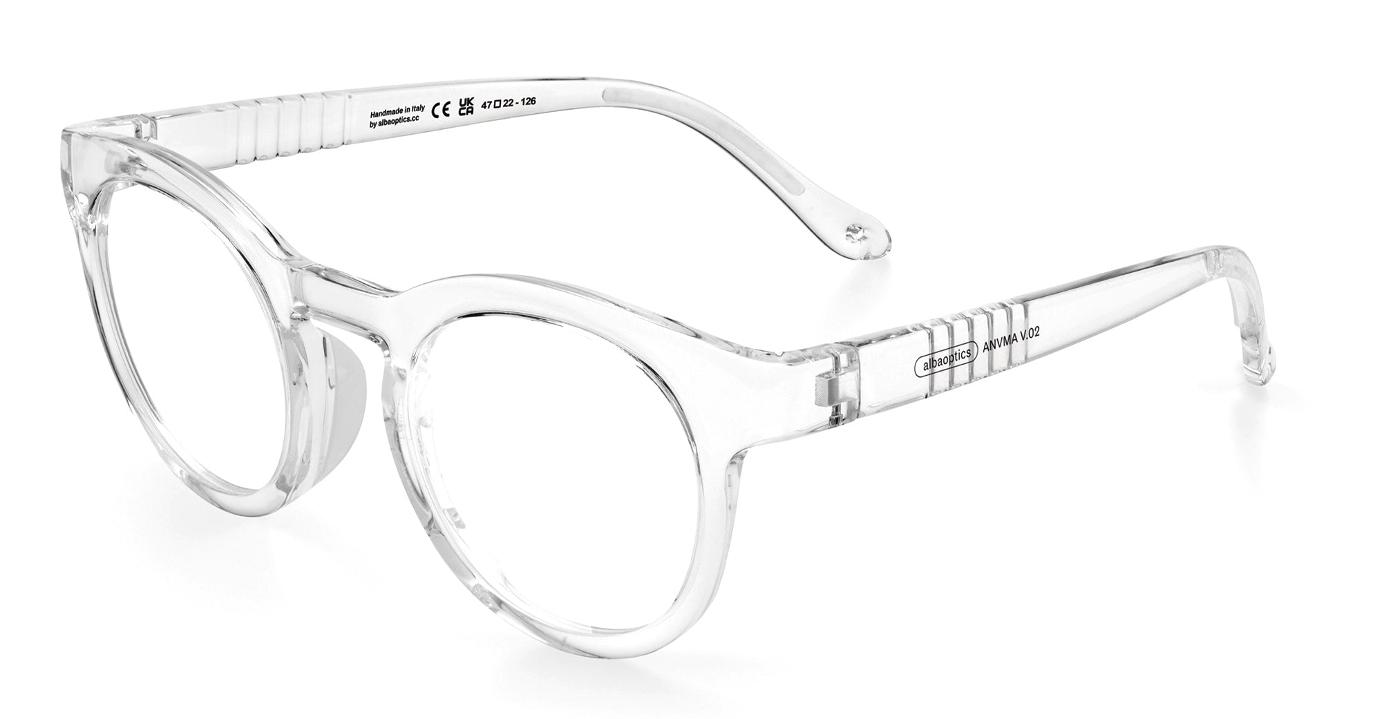Ottica Mondello Roma - Alba Optics - 8050054517216 - ANVMA V.02 - CRYSTAL GLOSSY RX - Tr90 - shape Panto - Crystal - EYEWEAR - EYEGLASSES - Unisex,Uomo,Donna,Women,Men - lens Clear - Made In Italy