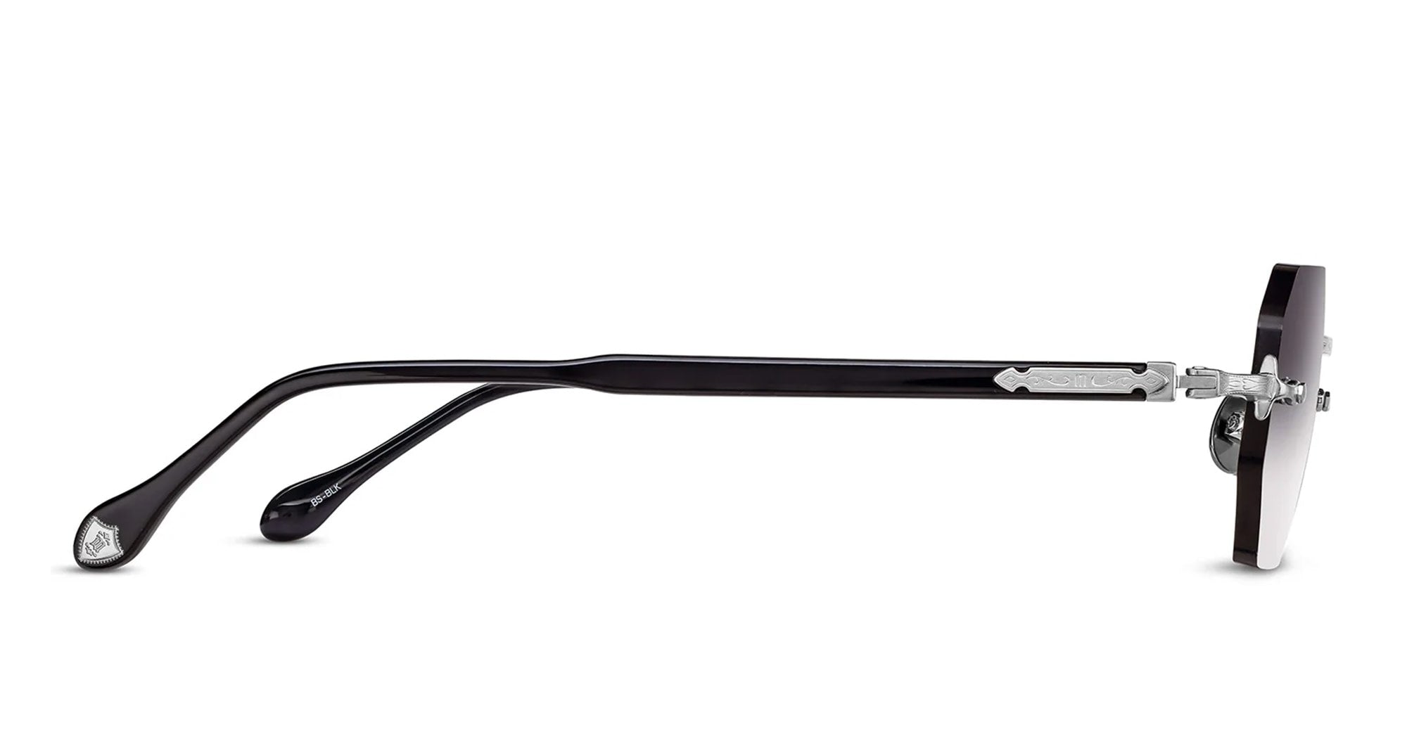  BLACK - titanium, acetate - shape Rectangular - silver, black - EYEWEAR - SUNGLASSES - Unisex,Uomo,Donna,Women,Men - lens Gradient grey - Made In Japan