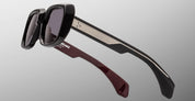 Ottica Mondello Roma - Jacques Marie Mage - JMMLD-6P - ALDO - BLOODSTONE - Acetate - shape Squared - Black, Red - EYEWEAR - SUNGLASSES - Unisex,Uomo,Donna,Women,Men - lens Grey - Made In Japan
