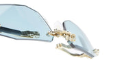 Ottica Mondello Roma - Kuboraum - KRSH40GG0000004E - MASK H40 GG - GOLD - Metal - shape Irregular - Gold - EYEWEAR - SUNGLASSES - Unisex,Uomo,Donna,Women,Men - lens Blue - Made In Italy