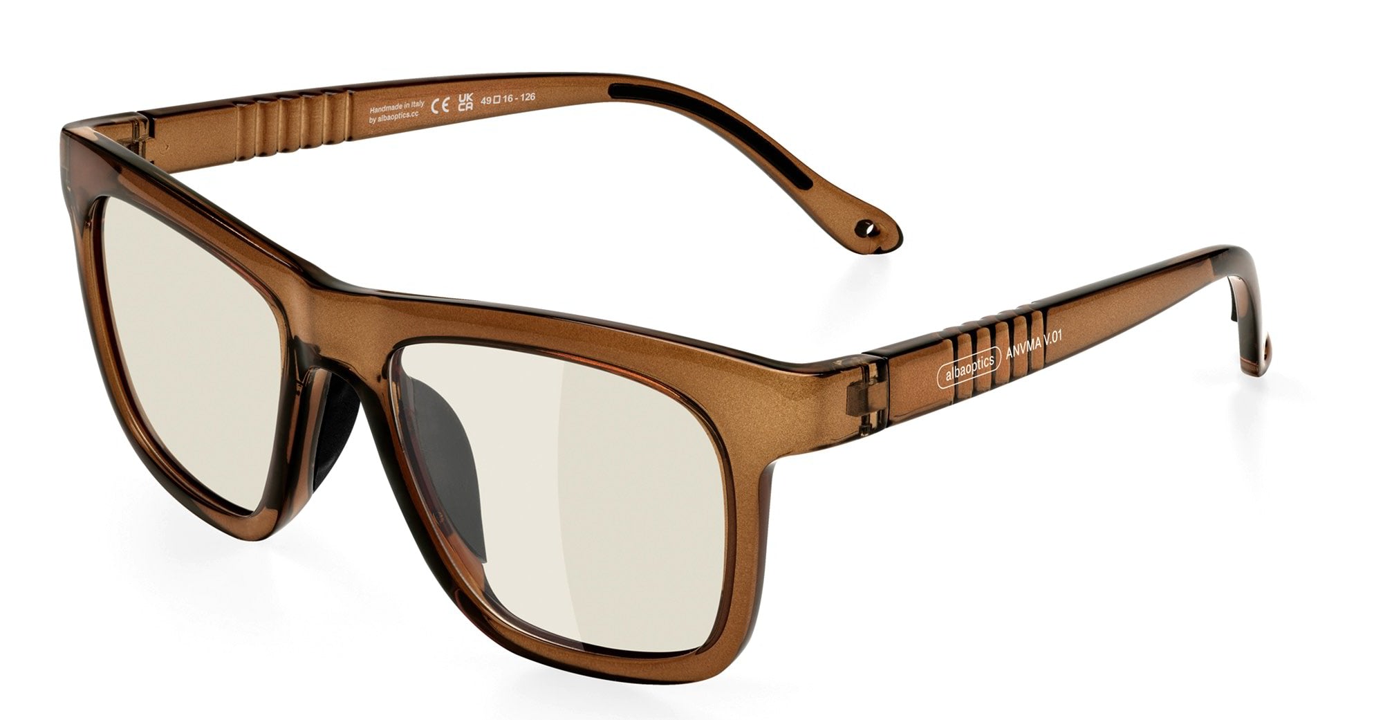 Ottica Mondello Roma - Alba Optics - 8050054517186 - ANVMA V.01 - BROWN GLOSSY / VZUM F-LENS ROCKET - Tr90 - shape Squared - brown - EYEWEAR - SUNGLASSES - Unisex,Uomo,Donna,Women,Men - lens Grey - Made In Italy