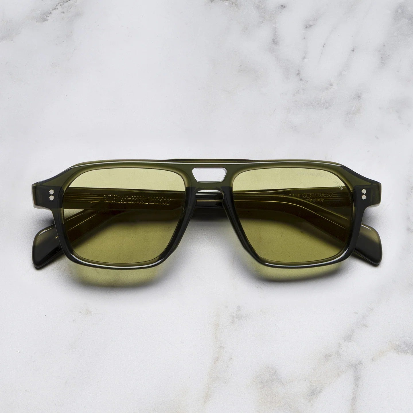 Ottica Mondello Roma - Cutler and Gross - CGSN-GR15-52-03 - GR15 - MULTIOLIVE - Acetate - shape Navigator - green - EYEWEAR - SUNGLASSES - Uomo,Men - lens Green - Made In Italy