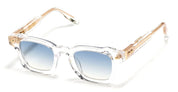 Ottica Mondello Roma - John Dalia - P16-C190-47 - PROJECT 16 (47) -  C190 Crystal / Yellow Gold - Acetate - shape Squared - transparent, gold - EYEWEAR - SUNGLASSES - Unisex,Uomo,Donna,Women,Men - lens Blue - Made In France