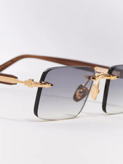 Ottica Mondello Roma - John Dalia - R01-C531 - R01 - C531 Yellow Gold 18K - Metal - shape Rectangular - Gold - EYEWEAR - SUNGLASSES - Unisex,Uomo,Donna,Women,Men - lens Gradient grey - Made In France