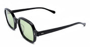 Ottica Mondello Roma - Julius Tart - JTPL-036A-2B-GN-30 - T-SQUARE - BLACK / GREEN LENS - Acetate - shape Squared - Black - EYEWEAR - SUNGLASSES - Unisex,Uomo,Donna,Women,Men - lens Green - Made In Japan