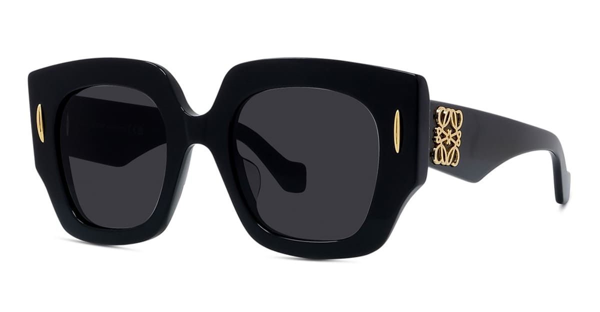 Ottica Mondello Roma - Loewe - LW40129U5001A - LW40129U - SHINY BLACK  - Acetate - shape Squared - blue - EYEWEAR - SUNGLASSES - Donna,Women - lens Grey - Made In Italy