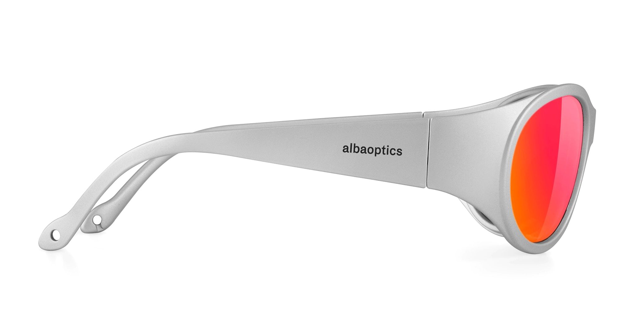 Ottica Mondello Roma - Alba Optics - 8050054515229 - ANVMA 99 - SILVER METAL / VZUM LAVA - Tr90 - shape Oval - Silver - EYEWEAR - SUNGLASSES - Unisex,Uomo,Donna,Women,Men - lens red - Made In Italy