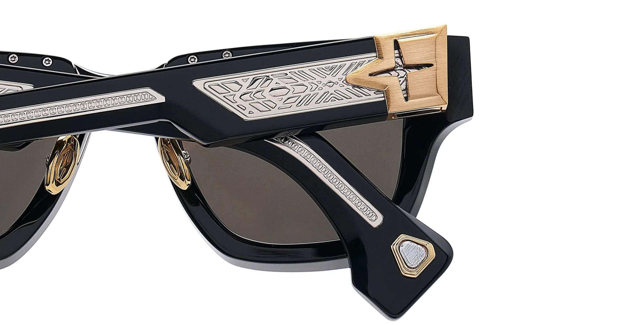 Ottica Mondello Roma - T HENRI - CCA - MAISON GALACTIQUE - CO2 - ASTEROID - Acetate, titanium - shape Squared - Black - EYEWEAR - SUNGLASSES - Unisex,Uomo,Donna,Women,Men - lens Grey - Made In Japan