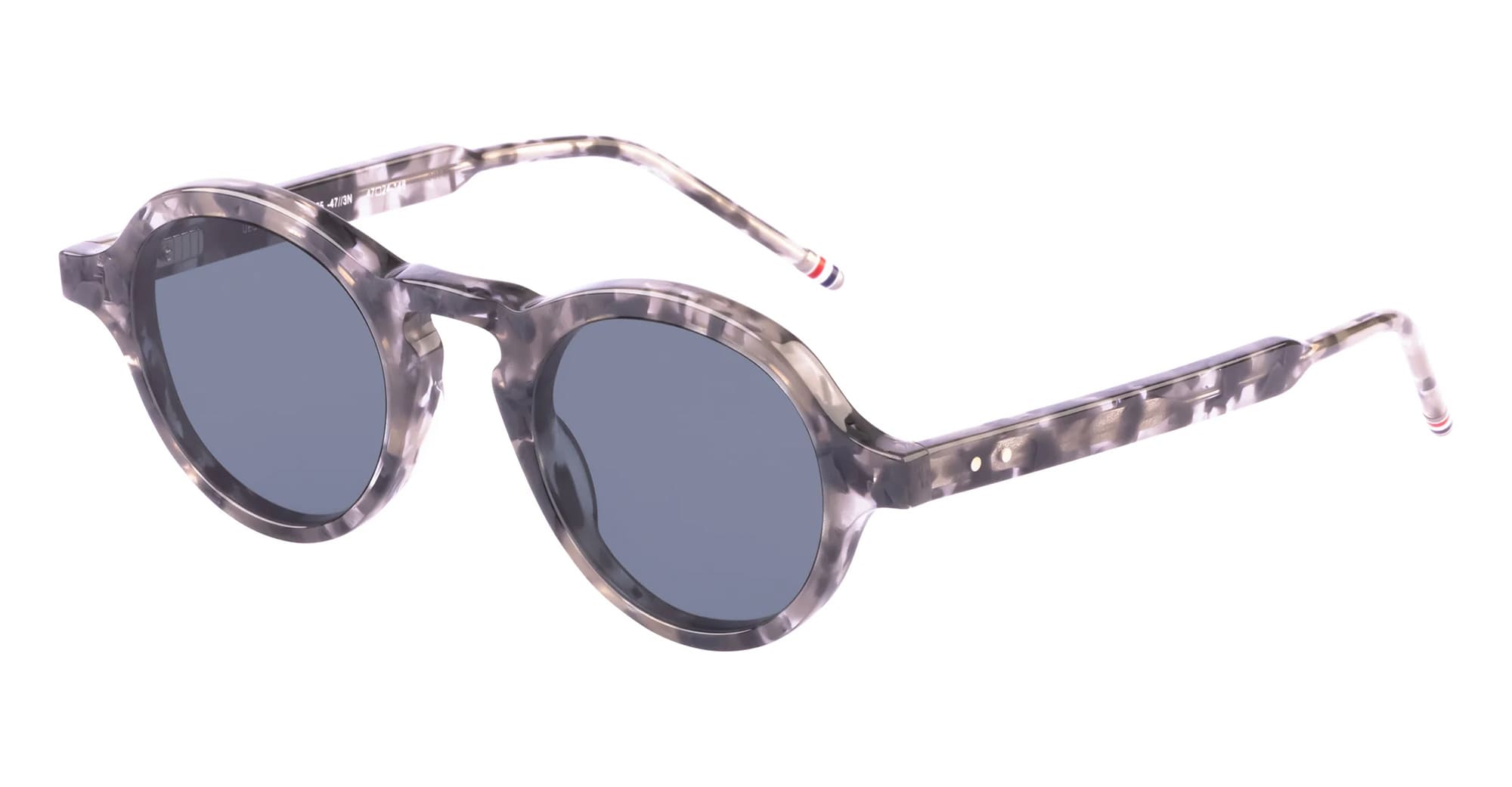 Ottica Mondello Roma - Thom Browne - UES926A-G0002-025-47 - ROUND - DARK GREY - Acetate - shape Round - dark grey - EYEWEAR - SUNGLASSES - Uomo,Men - lens Blue - Made In Japan