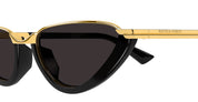 Ottica Mondello Roma - Bottega Veneta - BV1346S-001 - BV1346S-001 - BLACK / GOLD - Acetate - shape Cat-eye - Black, gold - EYEWEAR - SUNGLASSES - Donna,Women - lens Grey - Made In Japan