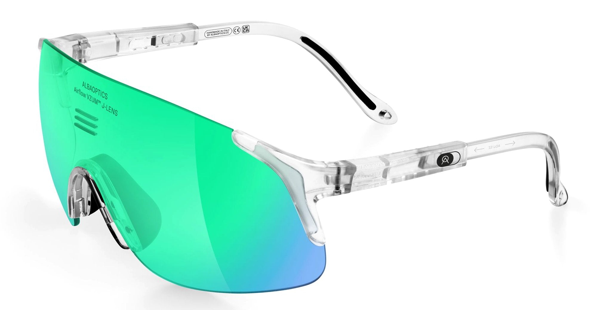 Ottica Mondello Roma - Alba Optics - 8050054516080 - JUMBO - CRYSTAL GLOSSY / VZUM F-LENS BTL - Tr90 - shape Mask - Crystal - EYEWEAR - SUNGLASSES - Unisex,Uomo,Donna,Women,Men - lens blue green - Made In Italy