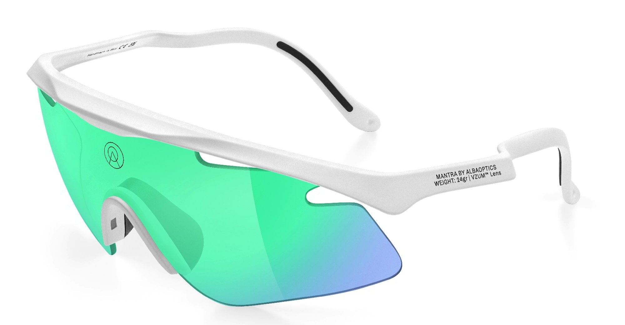 Ottica Mondello Roma - Alba Optics - 8050054516417 - MANTRA - WHITE / VZUM F-LENS BTL - Tr90 - shape Mask - White - EYEWEAR - SUNGLASSES - Unisex,Uomo,Donna,Women,Men - lens blue green - Made In Italy