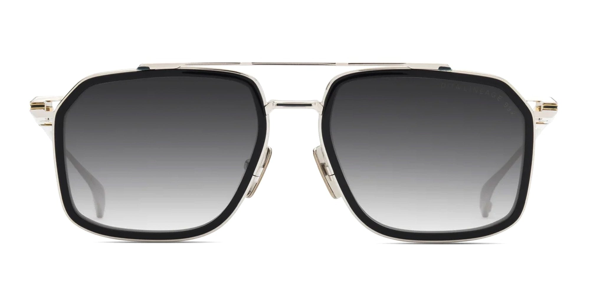  YELLOW GOLD - titanium, acetate - shape Navigator - gold, black - EYEWEAR - SUNGLASSES - Unisex,Uomo,Donna,Women,Men - lens Gradient grey - Made In Japan