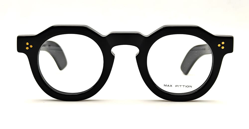 Ottica Mondello Roma - Max Pittion - MXPL-004A - HUGO 44 X 28 - PIANO BLACK RX - Acetate - shape Panto - Black - EYEWEAR - EYEGLASSES - Unisex,Uomo,Donna,Women,Men - lens Clear - Made In Japan