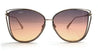 Ottica Mondello Roma - LINDA FARROW - LFL1422C7SUN - DINAH - MATT CHAMPAGNE  - Titanium - shape Cat-eye - Champagne - EYEWEAR - SUNGLASSES - Donna,Women - lens Gradient pink - Made In Japan