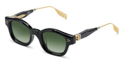 Ottica Mondello Roma - T HENRI - V2CA - V2 - ASTEROID - Acetate - shape Squared - Black, gold - EYEWEAR - SUNGLASSES - Unisex,Uomo,Donna,Women,Men - lens Gradient green - Made In Japan