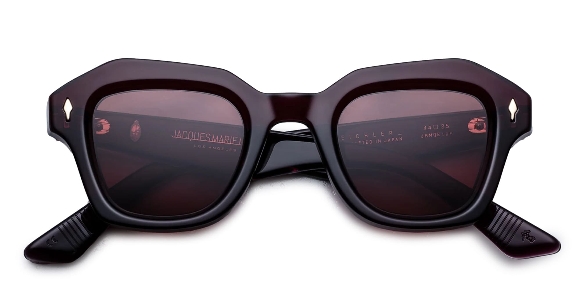 Ottica Mondello Roma - Jacques Marie Mage - JMMQE-18M - EICHLER - AMARENA - Acetate - shape Squared - burgundy - EYEWEAR - SUNGLASSES - Unisex,Uomo,Donna,Women,Men - lens red - Made In Japan