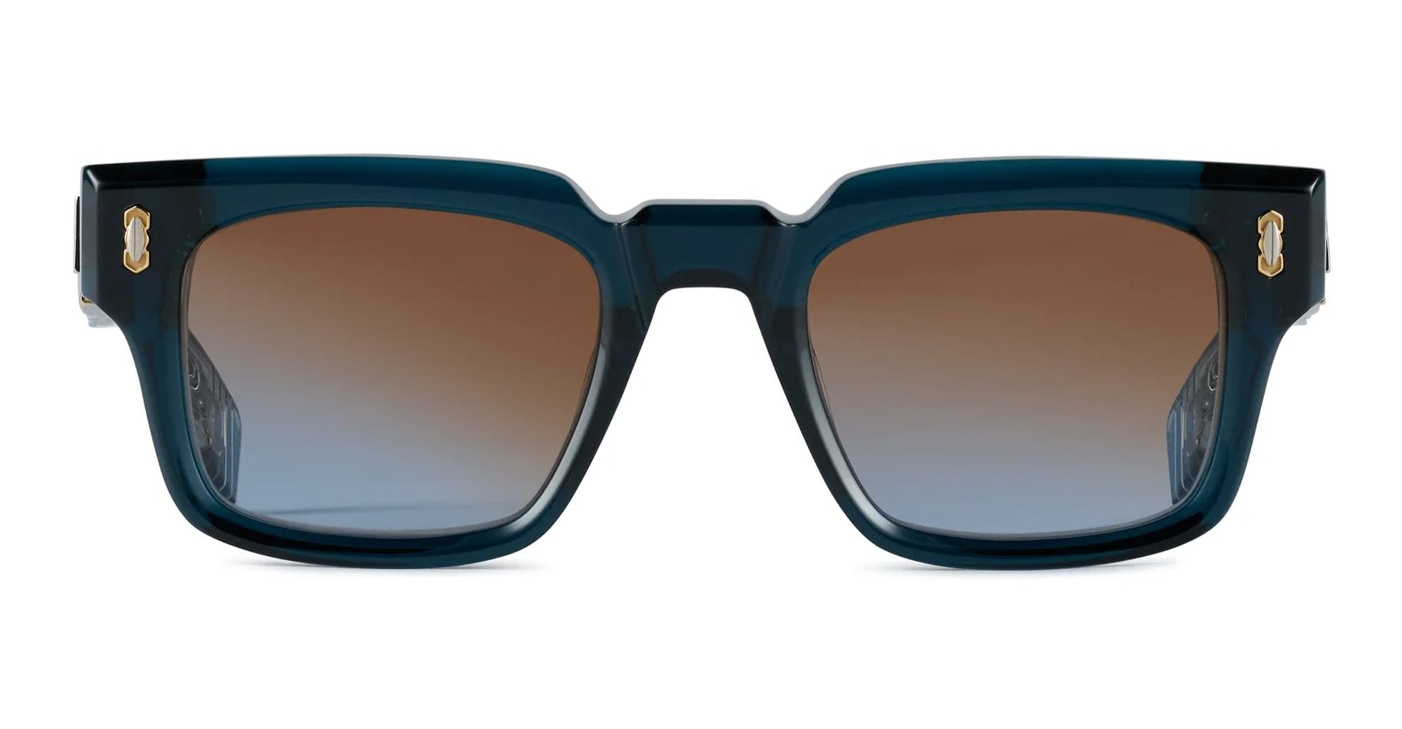 Ottica Mondello Roma - T HENRI - ELAU2 - ELVA - DEEP BLUE II - Acetate - shape Squared - blue - EYEWEAR - SUNGLASSES - Unisex,Uomo,Donna,Women,Men - lens Gradient brown - Made In Japan