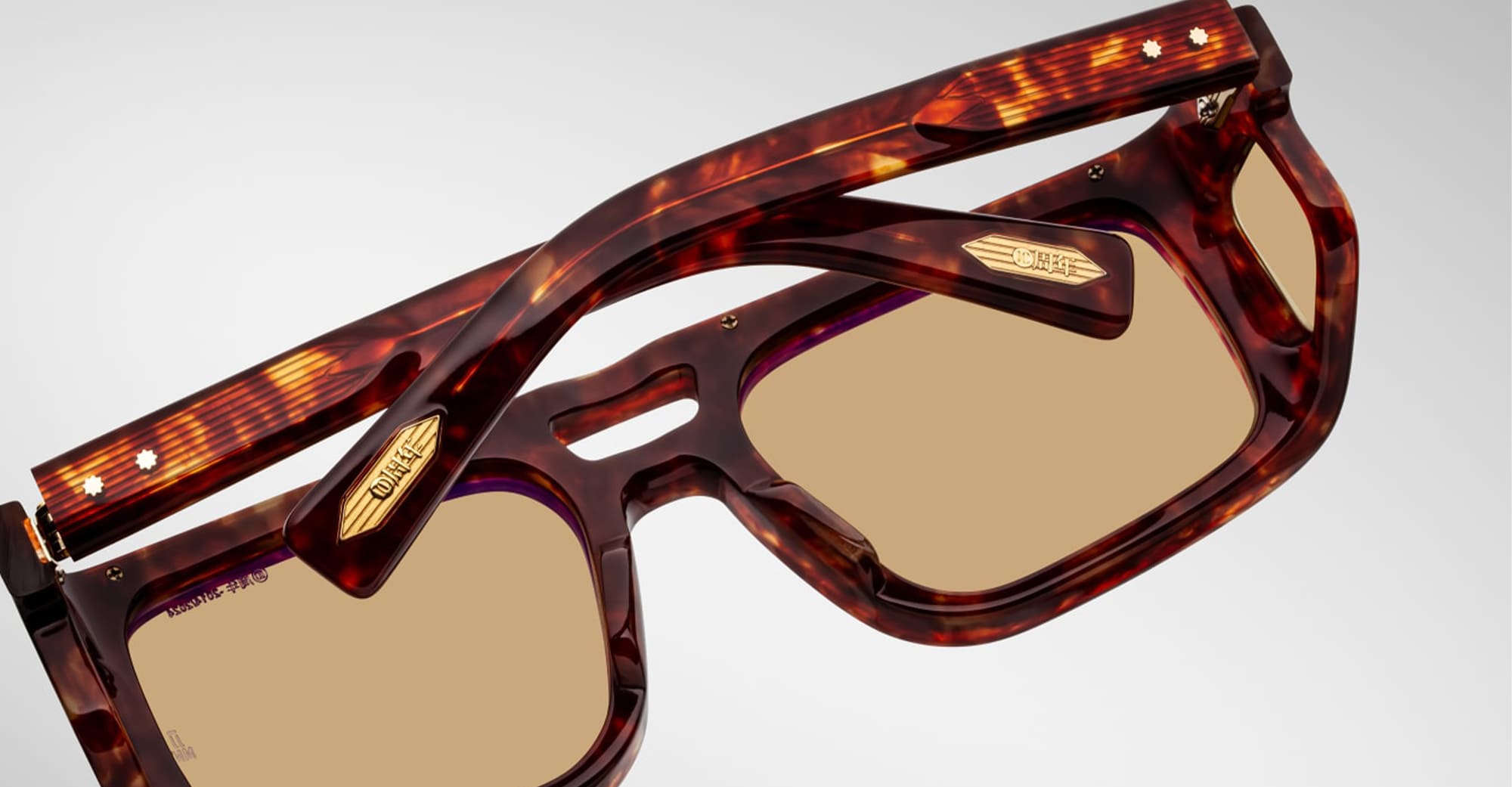 Ottica Mondello Roma - Jacques Marie Mage - JMMWS-10Y5 - DECADE COLLECTION: WINDSOR - BRECCIA - Acetate - shape Rectangular - Havana - EYEWEAR - SUNGLASSES - Uomo,Men - lens Brown - Made In Japan