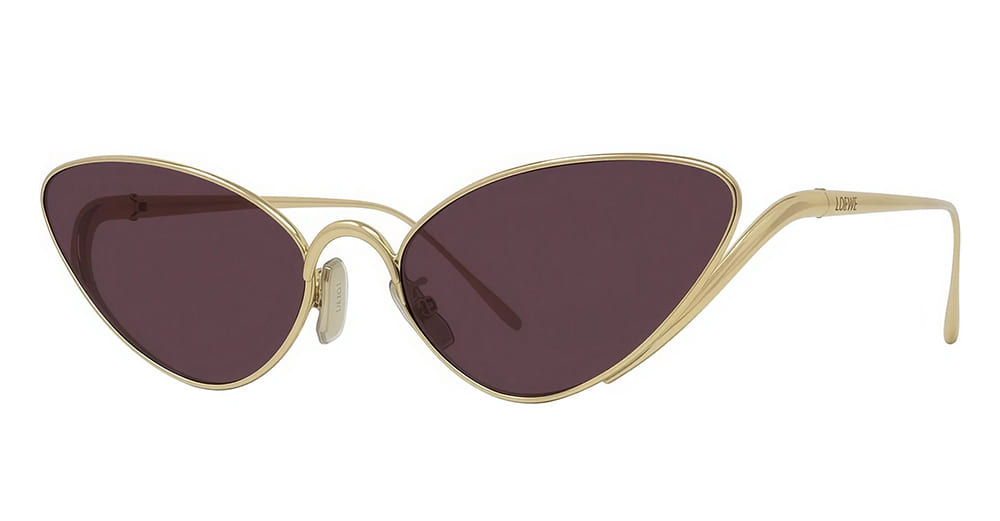 Ottica Mondello Roma - Loewe - LW40179U5930Y - LW40179U - GOLD / PURPLE LENS - Metal - shape Cat-eye - Gold - EYEWEAR - SUNGLASSES - Donna,Women - lens purple - Made In Italy