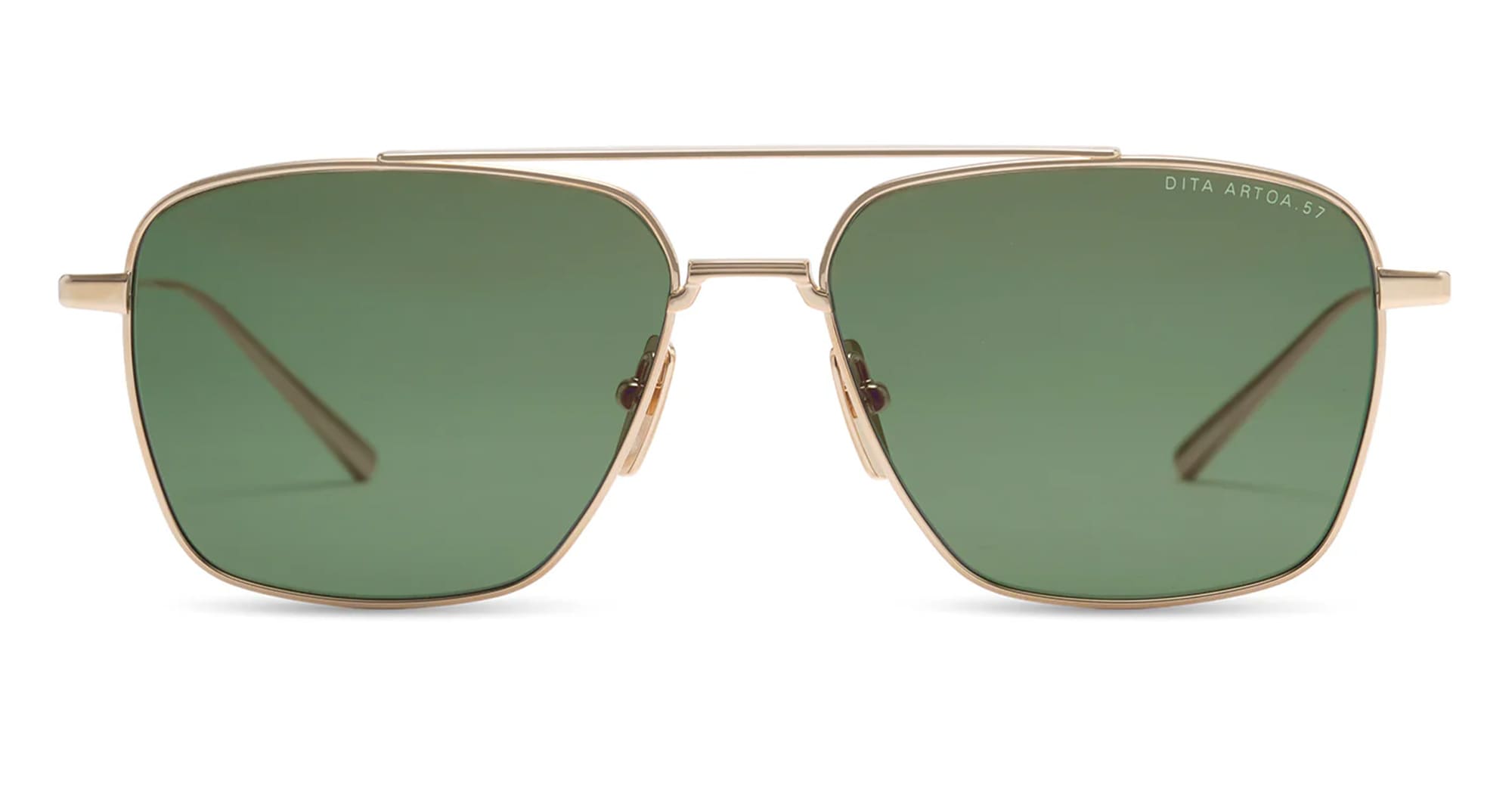 Ottica Mondello Roma - DITA - DTS181-A-02 - ARTOA.57 -  WHITE GOLD - Titanium - shape Navigator - white gold - EYEWEAR - SUNGLASSES - Unisex,Uomo,Donna,Women,Men - lens Green - Made In Japan