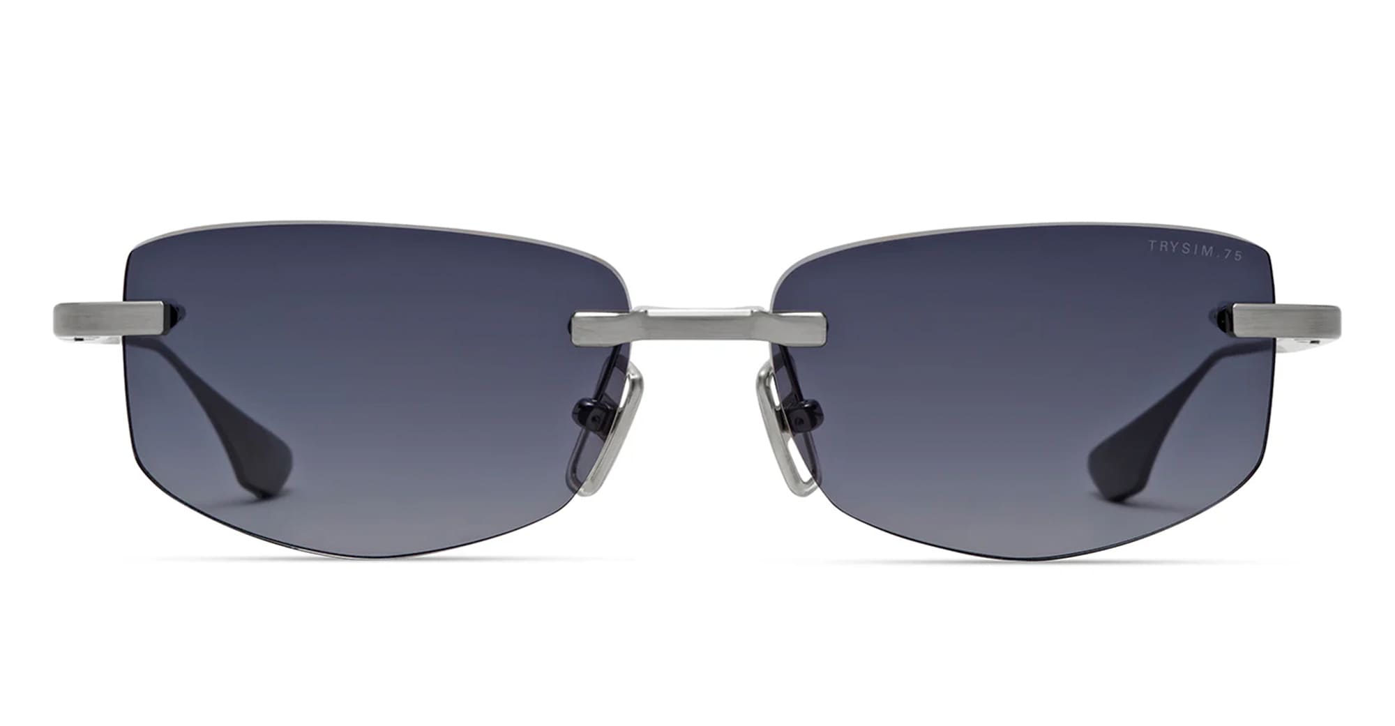 Ottica Mondello Roma - DITA - DTS182-A-02 - TRYSIM.75 - BRUSHED RAW TITANIUM - Titanium - shape Rectangular - grey - EYEWEAR - SUNGLASSES - Unisex,Uomo,Donna,Women,Men - lens Gradient blue - Made In Japan