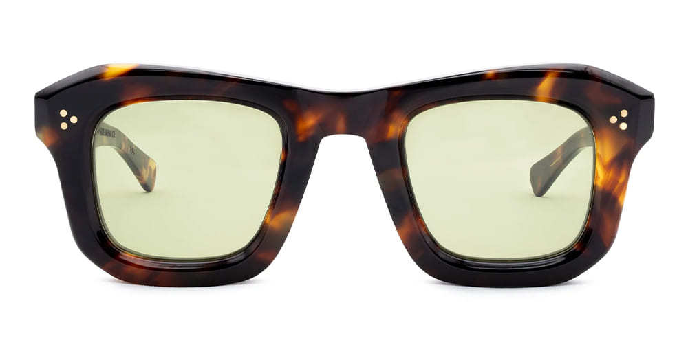 Ottica Mondello Roma - Max Pittion - MXPL-012E - MONSTRE - DARK TORTOISE / GREEN LENS - Acetate - shape Squared - Tortoise - EYEWEAR - SUNGLASSES - Unisex,Uomo,Donna,Women,Men - lens Green - Made In Japan