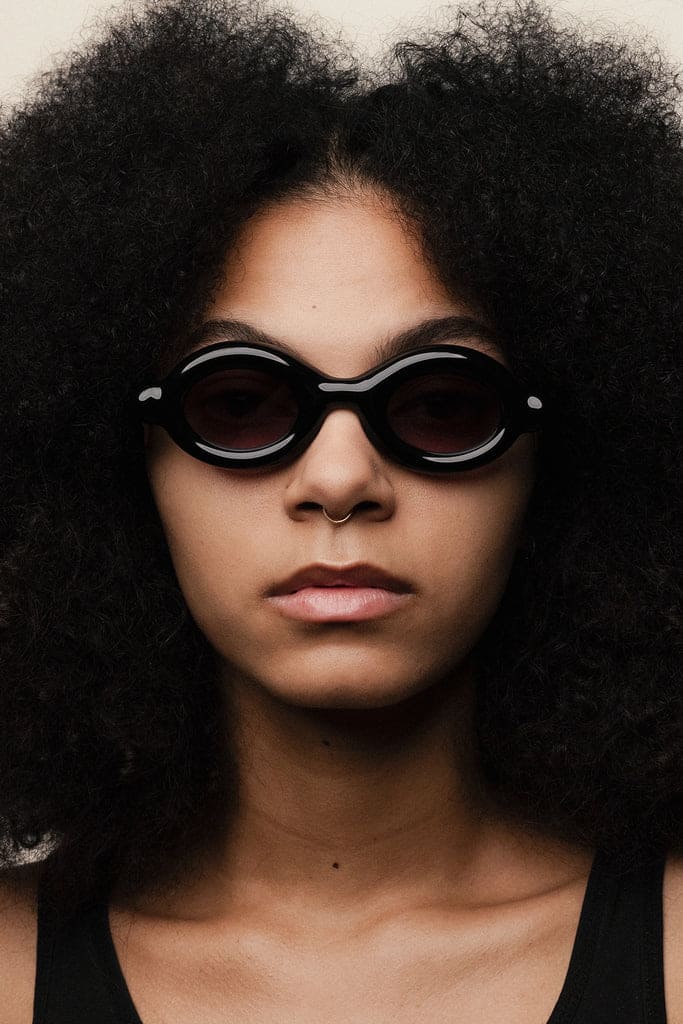 Ottica Mondello Roma - Paloceras - DB-RX - PEBBLE - Double Black RX - Acetate - shape Oval - Black - EYEWEAR - SUNGLASSES - Unisex,Uomo,Donna,Women,Men - lens Gradient grey - Made In China