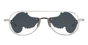 Ottica Mondello Roma - Thom Browne - UES966A-G0001-045-54 - AVIATOR SUNGLASSES W/HECTOR LENS - SILVER - Titanium - shape  - Silver - EYEWEAR - EYEGLASSES - Unisex,Uomo,Donna,Women,Men - lens Grey - Made In Japan