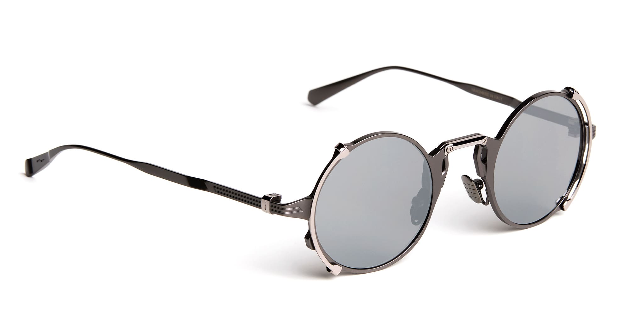 Ottica Mondello Roma - Movitra - TECTUM 01-C2 - TECTUM 01 - C2 Gunmetal / Silver Lens - Titanium - shape Round - grey - EYEWEAR - SUNGLASSES - Uomo,Men - lens silver - Made In Italy