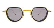 Ottica Mondello Roma - Jacques Marie Mage - JMMDI-14U - DIXON - EBONY - beta titanium - shape Round - Gold - EYEWEAR - SUNGLASSES - Unisex,Uomo,Donna,Women,Men - lens Grey - Made In Japan