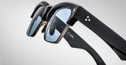 Ottica Mondello Roma - Jacques Marie Mage - JMMUB-88 - BUGSY - BLACK - Acetate, titanium - shape Clubmaster - transparent beige - EYEWEAR - SUNGLASSES - Unisex,Uomo,Donna,Women,Men - lens Blue - Made In Japan
